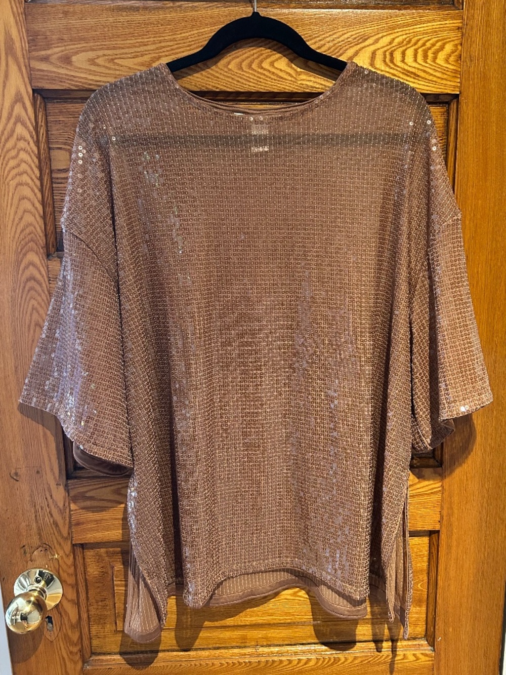 Brown Sequin T-Shirt